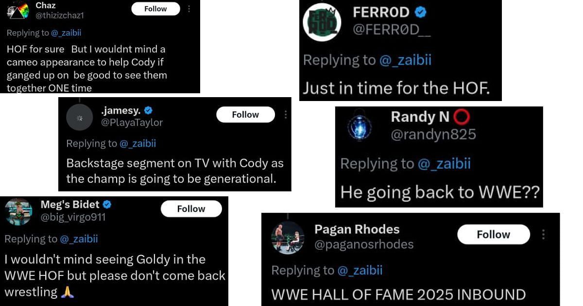 Fans want to see Dustin Rhodes in WWE (Screengrab of fans' X/Twitter reactions)